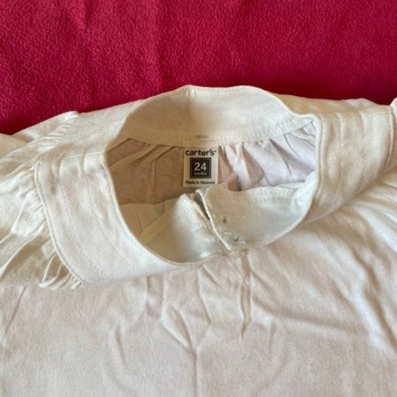 3/ $25 Carter's White Short-Sleeve Top Gils Size 24 MTHS NWT - Picture 2 of 9
